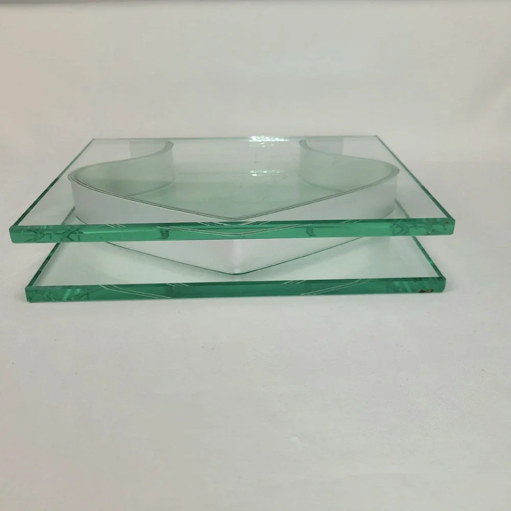 Peter Hewitt MoMA Square Ribbon Vase Glass Anodized Aluminum Modernist Decor